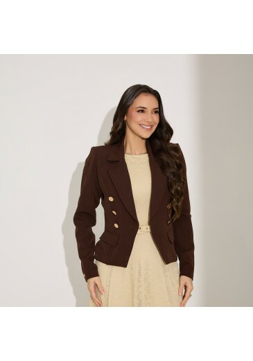 Blazer Aline Em Alfaiataria Marrom Tata Martello Primavera/Verão 2027