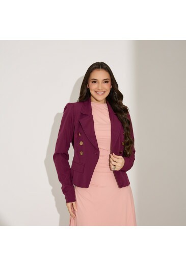 Blazer Aline Em Alfaiataria Marsala Tata Martello Primavera/Verão 2027