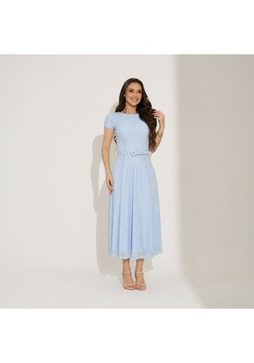 Vestido Fernanda Em Renda Azul Tata Martello Primavera/Verão 2027