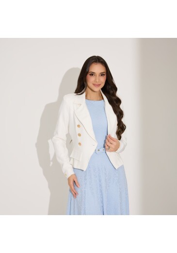 Blazer Aline Em Alfaiataria Genebra Premium Branco Tata Martello Primavera/Verão 2027
