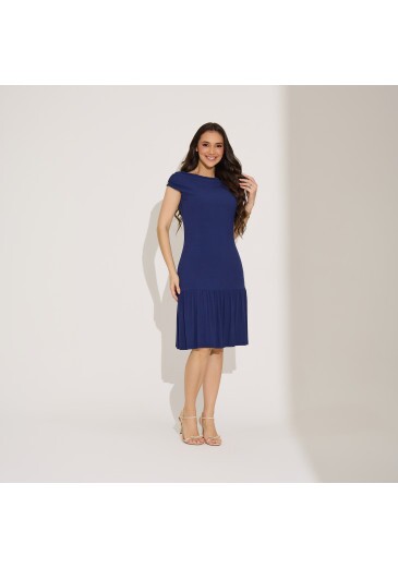 Vestido Gabi Em Stella Maris Azul Marinho Tata Martello Primavera/Verão 2027
