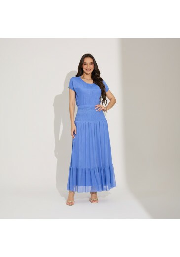 Conjunto Alice Em Tule Liso Azul Tata Martello Primavera/Verão 2027