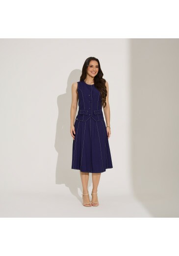 Conjunto Luara Em Alfaiataria Sensorial Azul Noite Tata Martello Primavera/Verão 2027