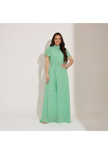 Vestido Mariah Em Chifon Verde Tata Martello Primavera/Verão 2027