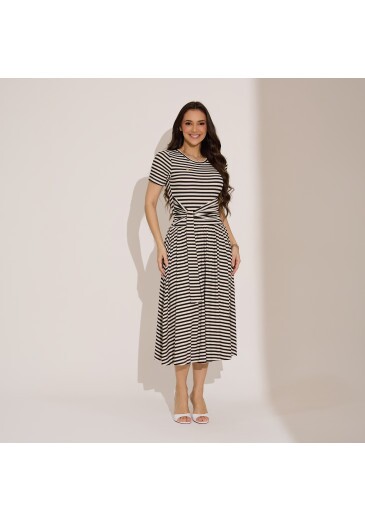 Vestido Karina Em Tecido Canelado Elegance Preto Tata Martello Primavera/Verão 2027