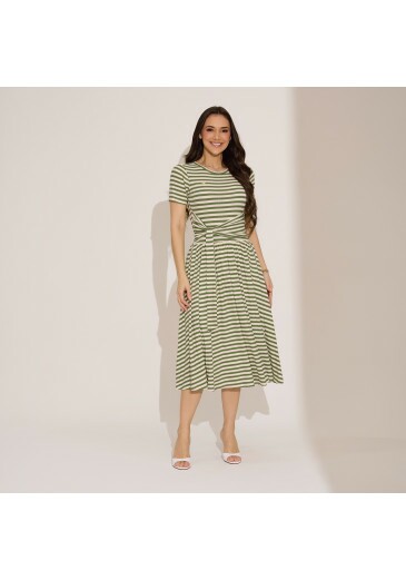 Vestido Karina Em Tecido Canelado Elegance Verde Tata Martello Primavera/Verão 2027