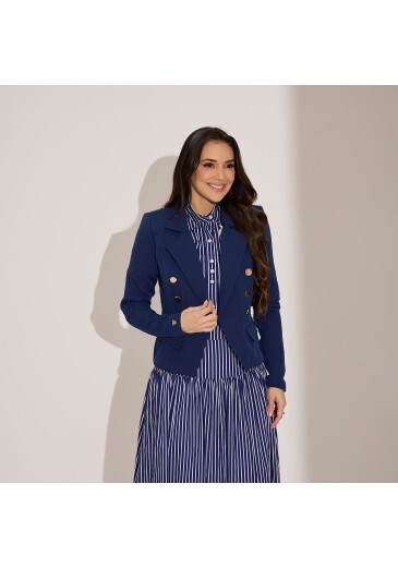 Blazer Aline Em Alfaiataria Azul Marinho Tata Martello Primavera/Verão 2027