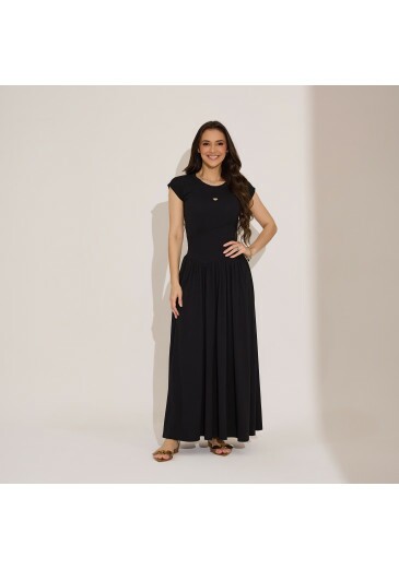 Vestido Amanda Em Malha Conforto Preto Tata Martelllo Primavera/Verão 2027