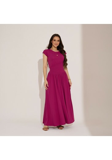 Vestido Amanda Em Malha Conforto Fúcsia Tata Martelllo Primavera/Verão 2027