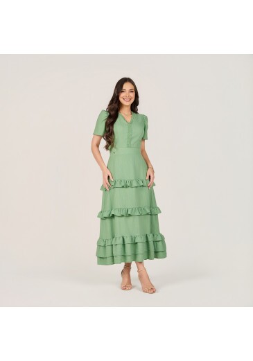 Vestido Elen Em Crepe Verde Tata Martello Primavera/Verão 2027