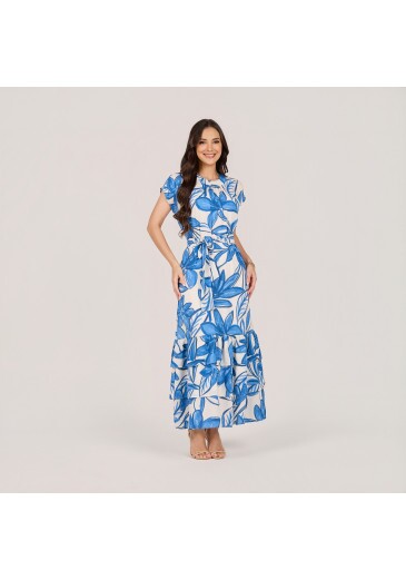 Vestido Sonia Em Crepe Azul Tata Martello Primavera/Verão 2027