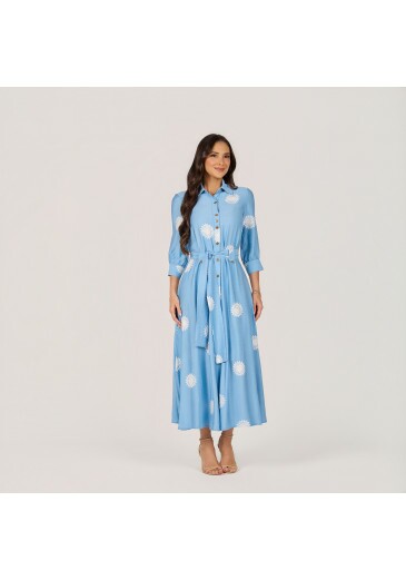 Vestido Carmen Em Rayon Azul Tata Martello Primavera/Verão 2027