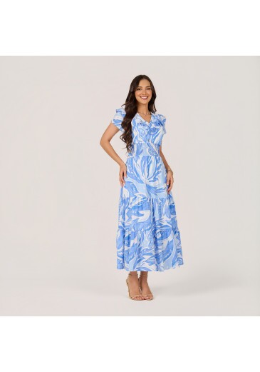 Vestido Taina Em Crepe Azul Tata Martello Primavera/Verão 2027