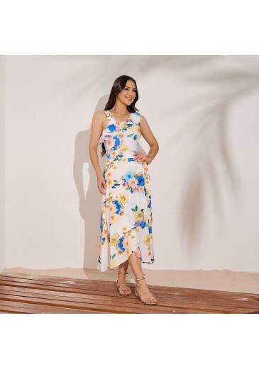 Saida de Praia Natallie Em Crepe Azul Tata Martello Primavera/Verão 2027