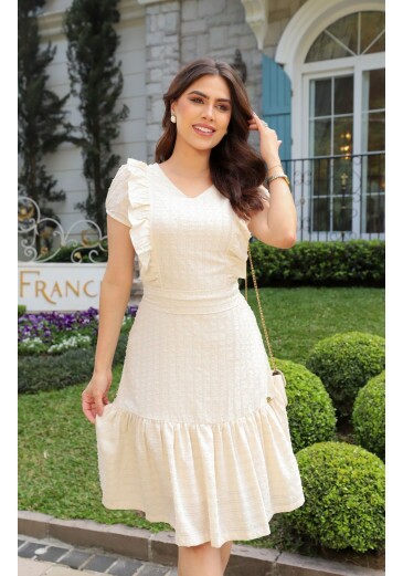 Vestido Talita Em Algodão Maquinetado Maria Amore Primavera/Verão 2026