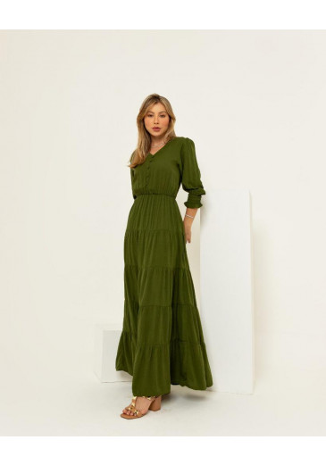  Vestido Thassia Longo Verde Outono/Inverno 2022