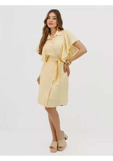 Vestido Bri Em Viscose Amarelo Nítido Primavera/Verão 2026
