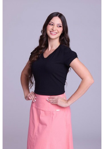 Blusa Leticia Em Malha Cotton Preto Hapuk Primavera/Verão 2026