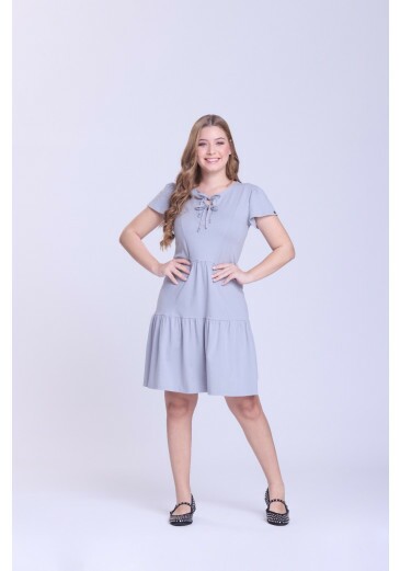 Vestido Manuella Em Malha Cinza Hapuk  Outono/Inverno 2026