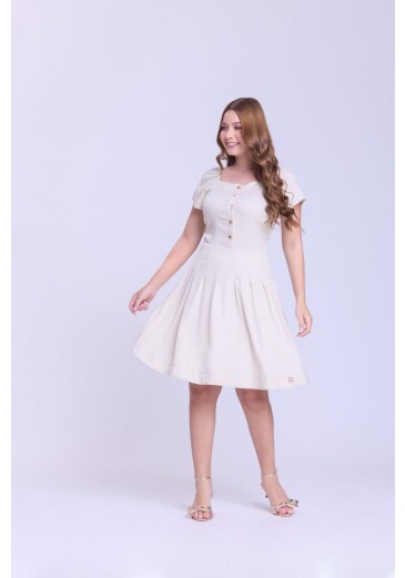 Vestido Aline Em Tecido Plano Bege Hapuk  Primavera/Verão 2026