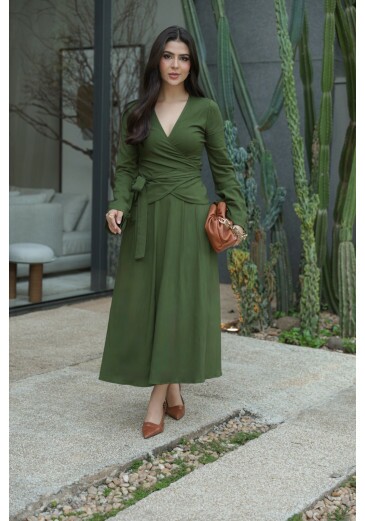 Conjunto Thalita Em Viscolinho Verde Jany Pim Outono/Inverno 2026
