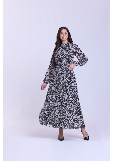 Vestido Alice Em Chiffon Preto Hapuk  Outono/Inverno 2026
