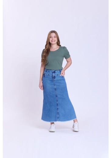 Saia Maitê Em Jeans Claro Hapuk Outono/Inverno 2026