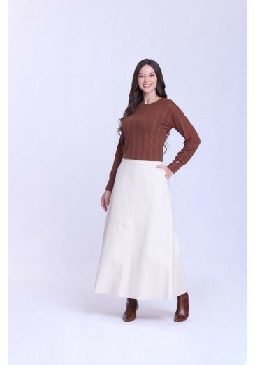 Saia Raquel Em Aspecto De Couro Off Hapuk Outono/Inverno 2026