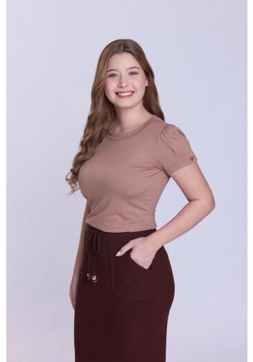 Blusa Cleide Em Malha Bege Hapuk Outono/Inverno 2026