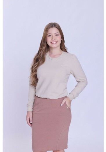 Blusa Eugênia Em molecotton Bege Hapuk Outono/Inverno 2026