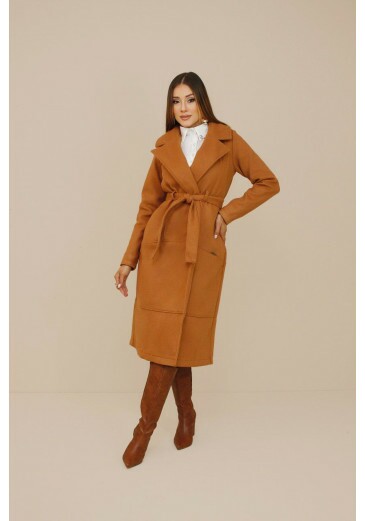 Trench Coats Felicia Em Lã Batida Telha Nitido  Outono/Inverno 2026 