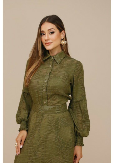 Camisa Emy Em Jacquard Verde Nitido Outono/Inverno 2026