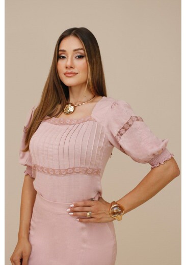 Camisa Alicia Em Viscose Rose NitidoOutono/Inverno 2026