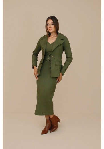Blazer Felicia Em Sarja Verde Nitido Outono/Inverno 2026 