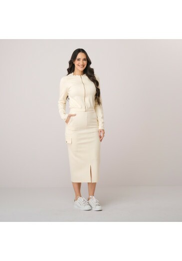 Conjunto Olivia Em Alfaiataria Creme Tata Martello Outono/Inverno 2026