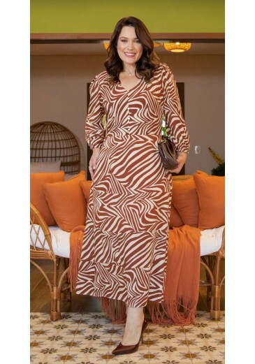 Vestido Alexa Em Viscose Maria Amore Outono/Inverno 2026