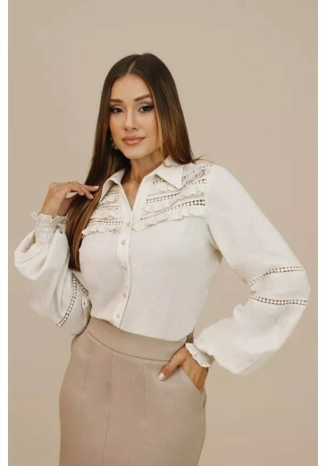 Camisa Roxane Em Viscose Natural Nitido Outono/Inverno 2026