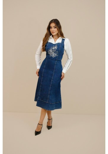 Salopete Karina Em Midi Jeans Nitido Outono/nverno 2026