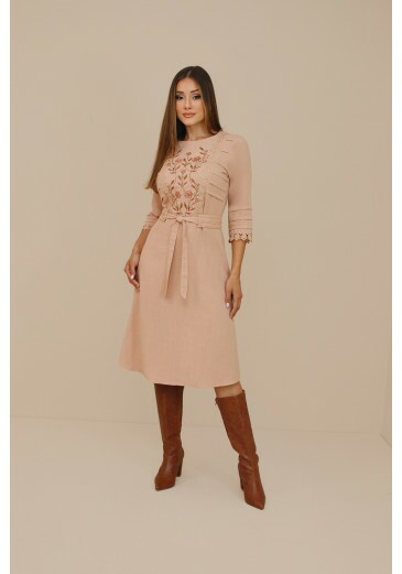 Vestido Jennifer Em Viscose De Linho Rose Nitido Outono/Inverno 2026