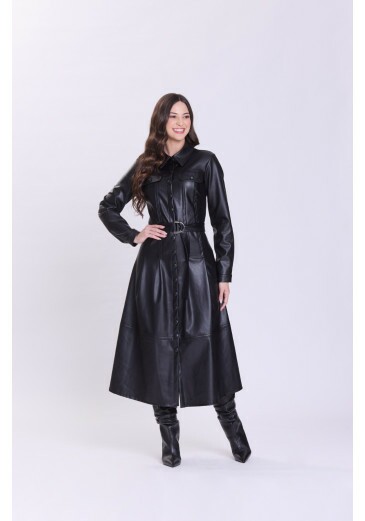 Vestido Elis Em Tecido Plano Preto Hapuk Outono/Inverno 2026