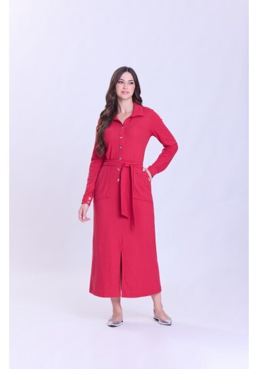 Vestido Dolores Em Malha Texturizada Pink Hapuk Outono/Inverno 2026