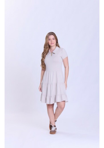 Vestido Julia Em Moletinho Bege Hapuk Outono/Inverno 2026