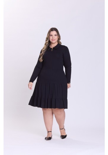 Vestido Leticia Em Moletinho Preto Hapuk Outono/Inverno 2026