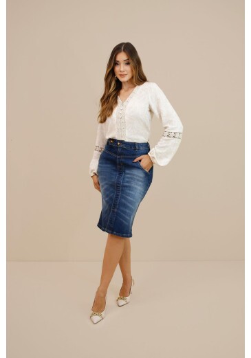 Saia Emanuelle Em Jeans Nitdo Outono/Inverno 2026