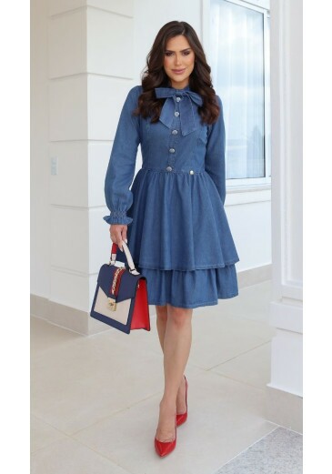 Vestido Nicole Em Jeans Maria Amore Primavera/Verão 2026