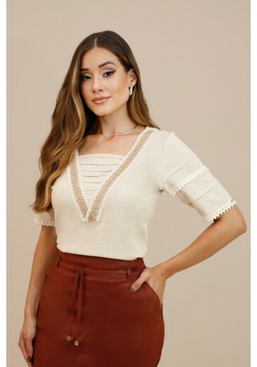 Blusa Antonia Em Viscose Bege Nitido Outono/Inverno 2026