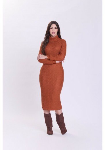 Vestido Eva Em Malha Trico Terra Cota Hapuk Outono/Inverno 2026