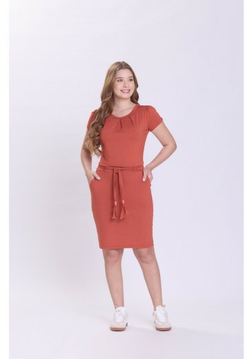 Vestido Kiara Em Malha Terracota Hapuk Outono/Inverno 2026