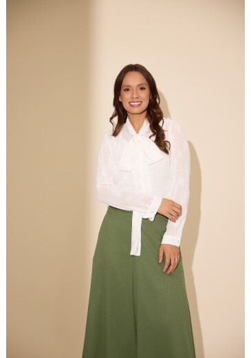 Camisa Ingridy Em Crepe Jacard Jany Pim Outono/Inverno 2026