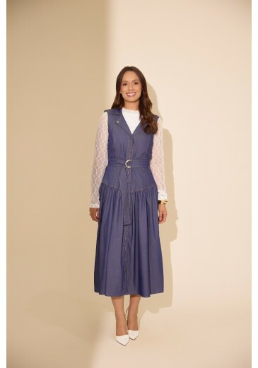 Vestido Bruna Em Chambray Jany Pim Outono/Inverno 2026